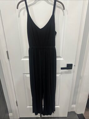 LOFT Black Sleeveless V-Neck Jumpsuit
